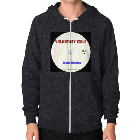 Zip Hoodie (on man) Tri-Blend Black - Voluntary Exile