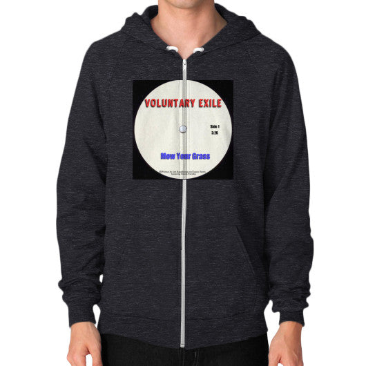 Zip Hoodie (on man) Tri-Blend Black - Voluntary Exile