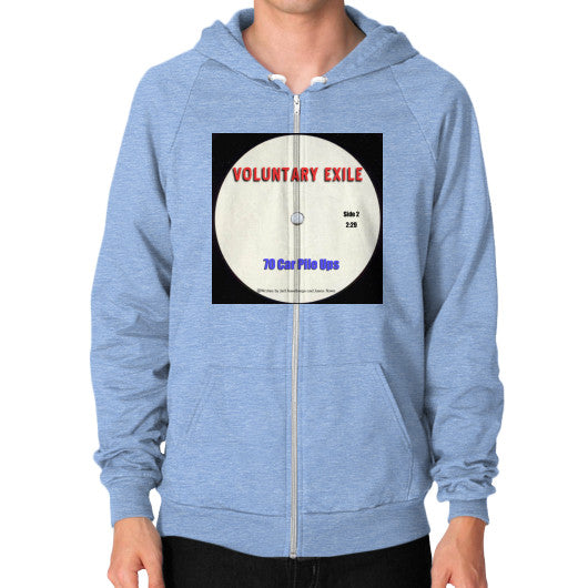 Zip Hoodie (on man) Tri-Blend Blue - Voluntary Exile