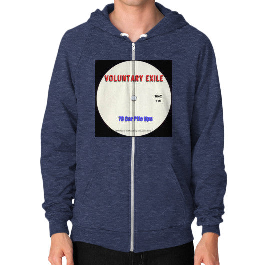 Zip Hoodie (on man) Tri-Blend Navy - Voluntary Exile