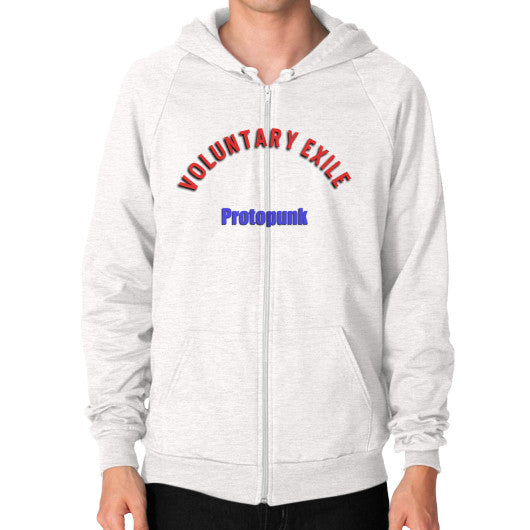 Zip Hoodie (on man) Tri-Blend Oatmeal - Voluntary Exile