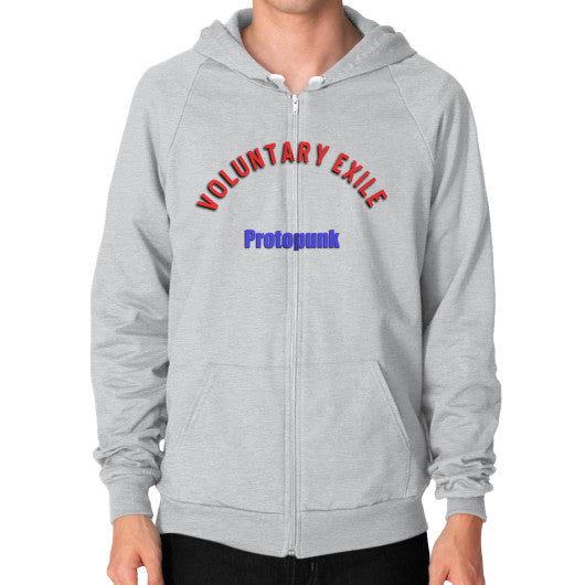 Zip Hoodie (on man) Tri-Blend Silver - Voluntary Exile