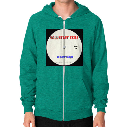 Zip Hoodie (on man) Tri-Blend Vintage Green - Voluntary Exile