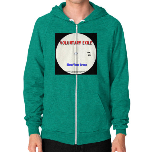 Zip Hoodie (on man) Tri-Blend Vintage Green - Voluntary Exile
