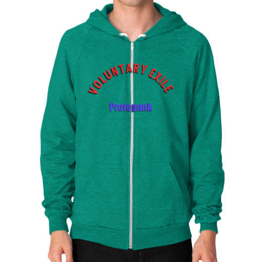 Zip Hoodie (on man) Tri-Blend Vintage Green - Voluntary Exile