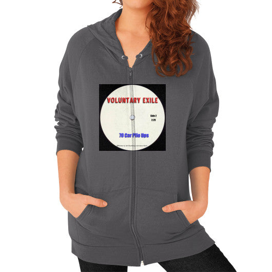 Zip Hoodie (on woman) Asphalt - Voluntary Exile