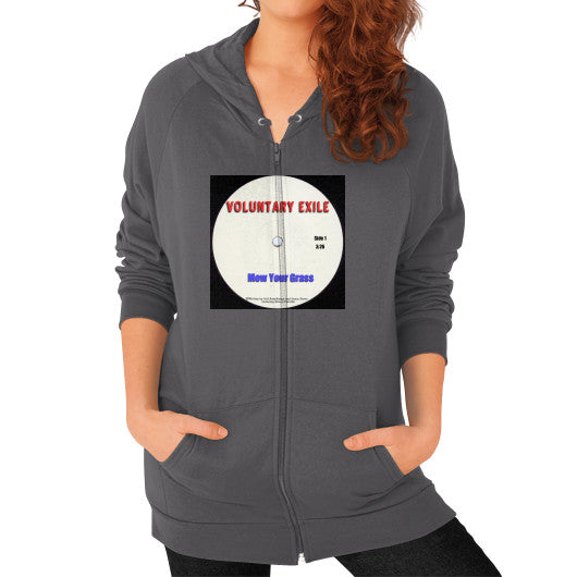 Zip Hoodie (on woman) Asphalt - Voluntary Exile