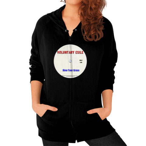 Zip Hoodie (on woman) Black - Voluntary Exile