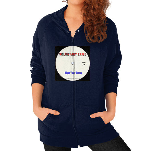 Zip Hoodie (on woman) Navy - Voluntary Exile