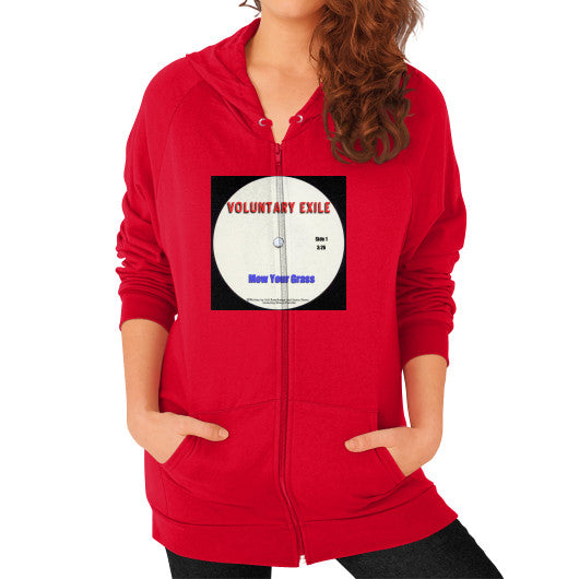 Zip Hoodie (on woman) Red - Voluntary Exile
