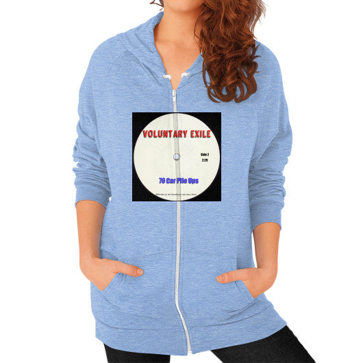 Zip Hoodie (on woman) Tri-Blend Blue - Voluntary Exile