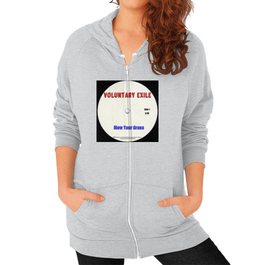 Zip Hoodie (on woman) Tri-Blend Silver - Voluntary Exile