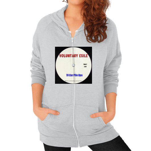 Zip Hoodie (on woman) Tri-Blend Silver - Voluntary Exile