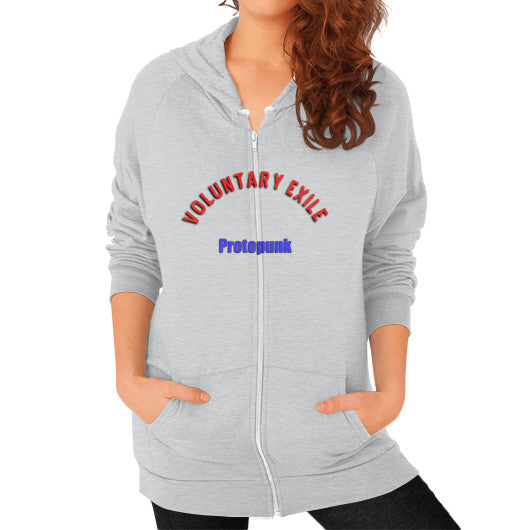 Zip Hoodie (on woman) Tri-Blend Silver - Voluntary Exile