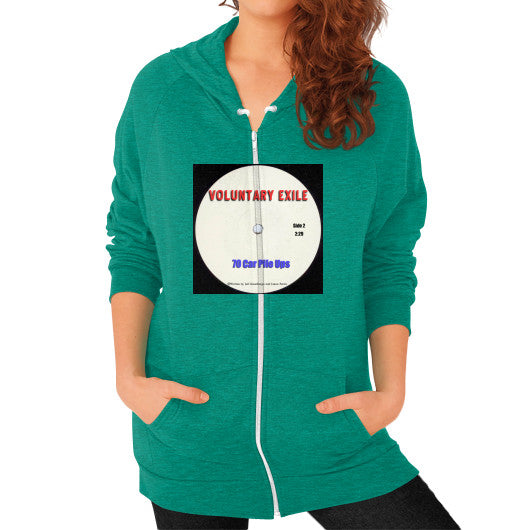 Zip Hoodie (on woman) Tri-Blend Vintage Green - Voluntary Exile