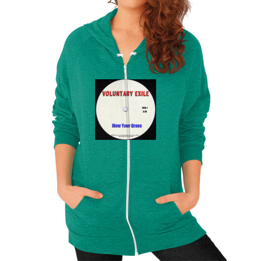 Zip Hoodie (on woman) Tri-Blend Vintage Green - Voluntary Exile